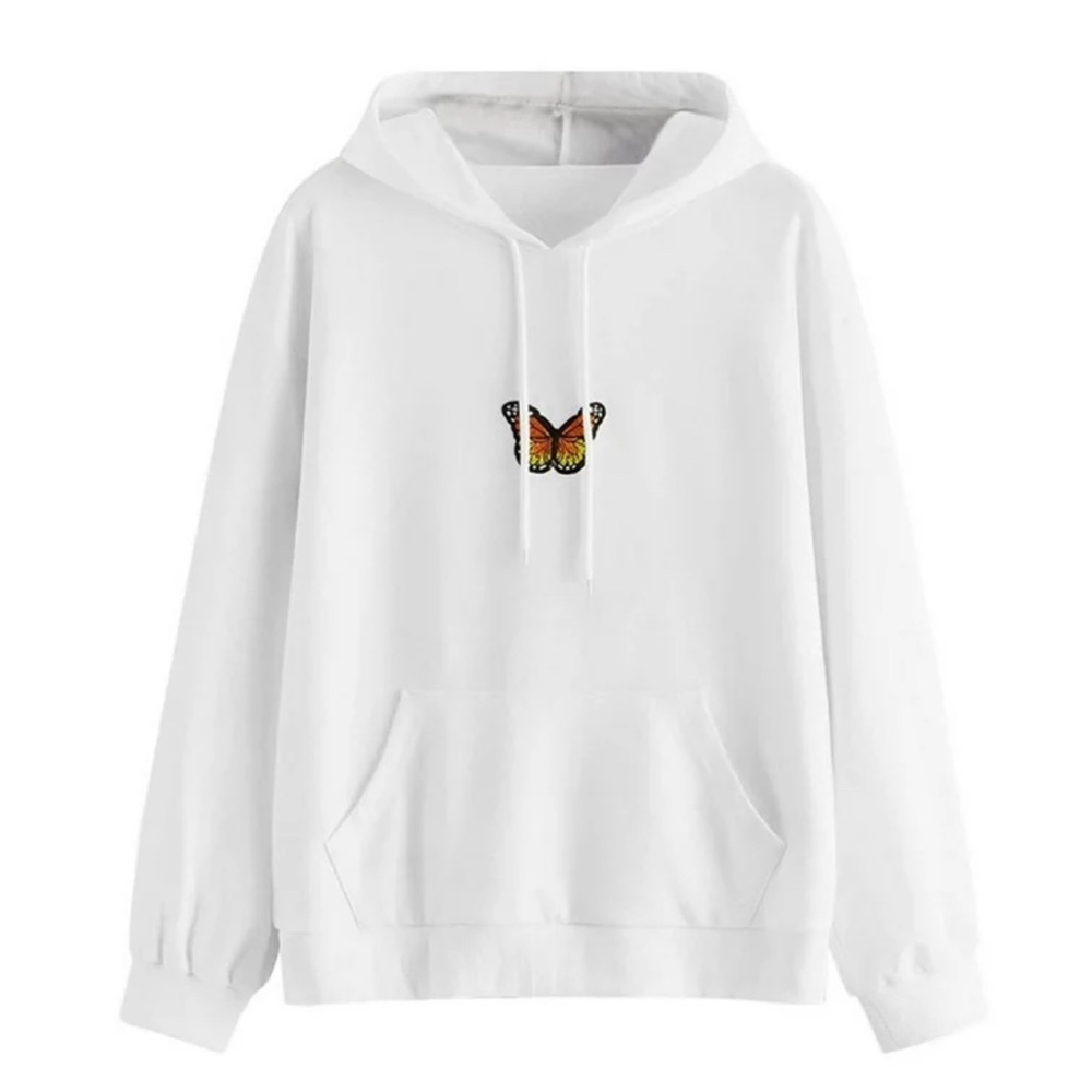 Butterfly Graphic Drawstring Hoodie
